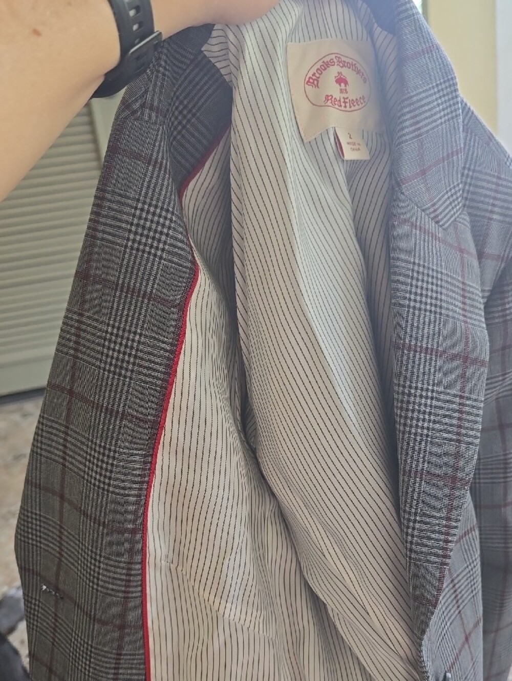 Gray Plaid Two-Piece Suit Blazer & Pants - Picture 9 of 9
